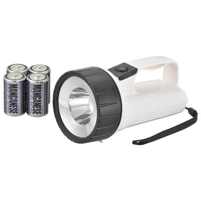 OHM Electric LED Powerful Outdoor Includes 4 X 60 Flashlight, Light, Water-Resistant, Use, D-size Batteries, Lumens, White, E-5 08-1505