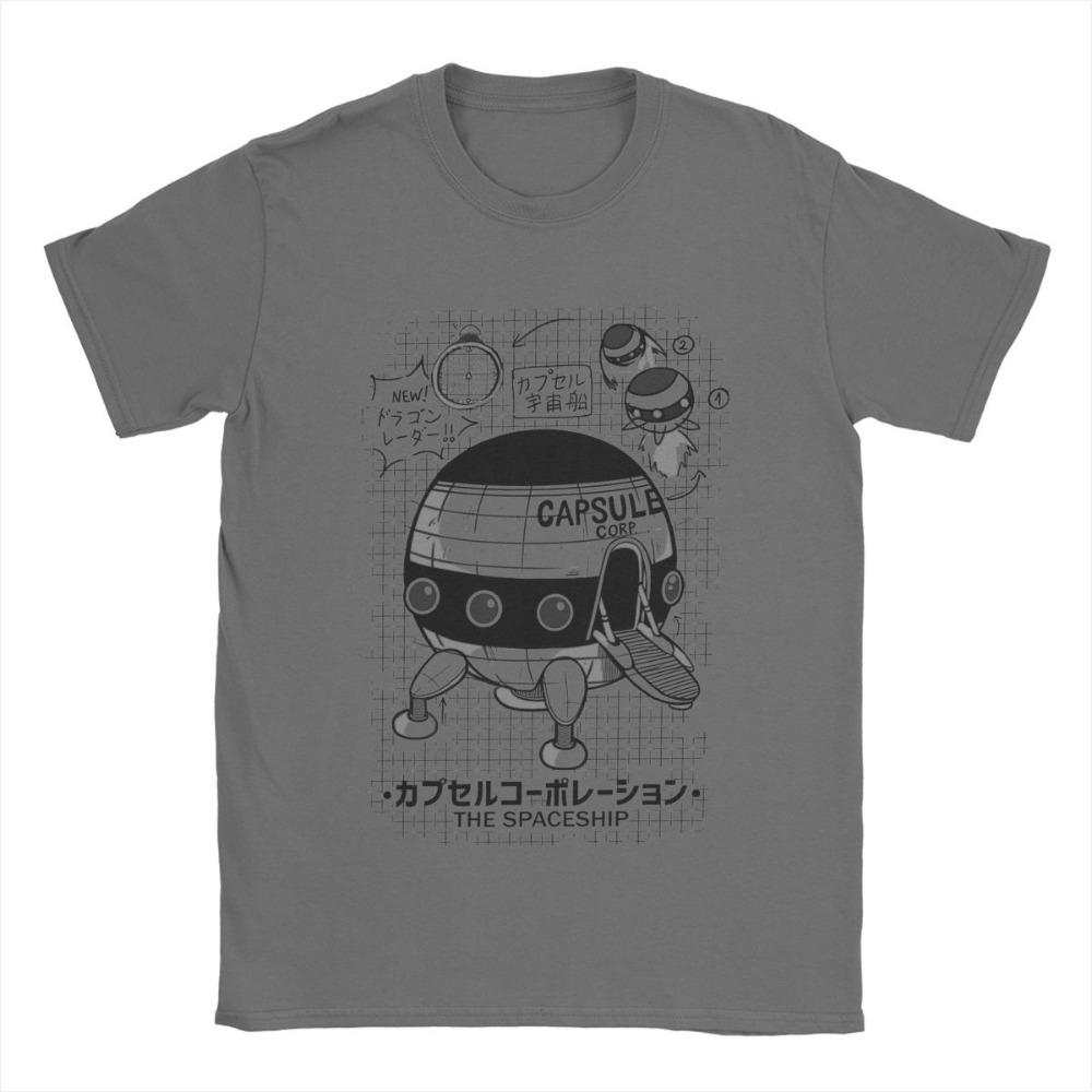 T-shirt da uomo Capsule Company Astronave Divertente 100% Cotone Maniche Corte T-shirt Anime DBZING T-shirt Girocollo Top Idea Regalo
