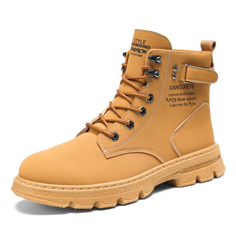 Breathable non-slip men's and women's casual shoes four seasons increase big yellow boots men's boots work boots outdoor boots