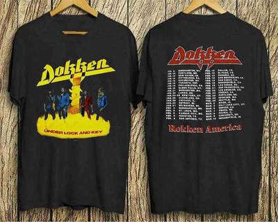 Heißes Dokken 1985 Under Lock And Key Geschenk für Freunde Schwarz S-235XL T-Shirt TH351 Unisex T-Shirt
