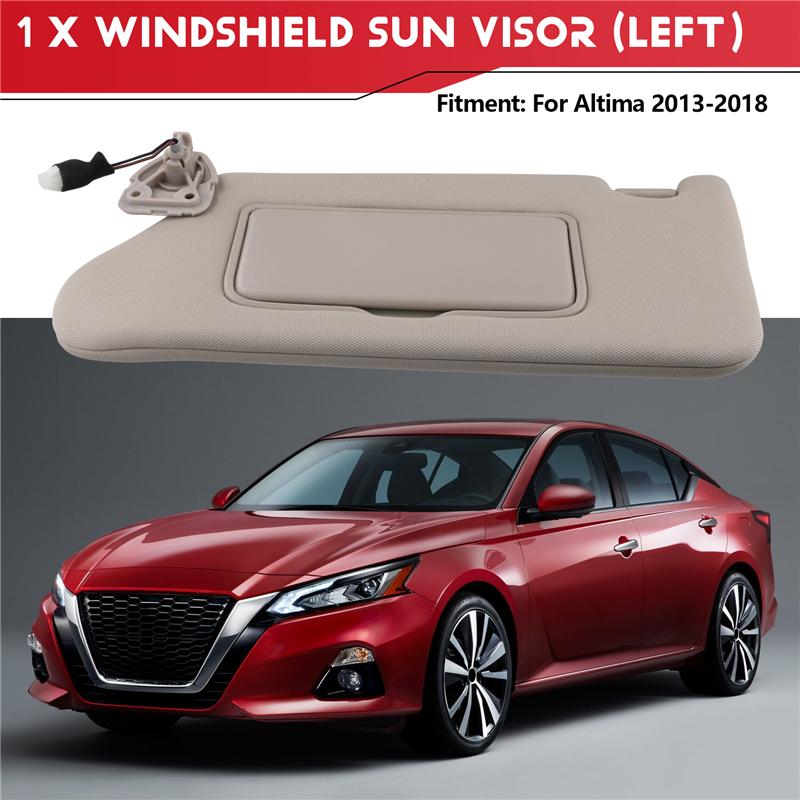 A16P-Beige Sun Visor For Nissan Altima 2013-2018 With Vanity Mirror Beige Left