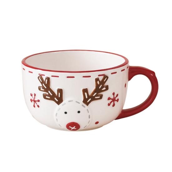 Ceramic Coffee Cup Santa Claus Elk Tea Mug Breakfast Oatmeal