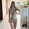 Swimsuit female sexy one-piece triangular double-layer low fork slim professional racing swimsuit slightly fat large size
