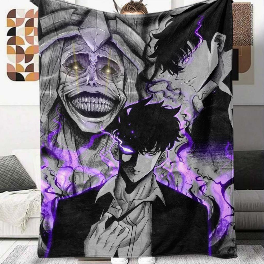 1 ks Flanelová deka s kresleným potiskem, Vysoce kvalitní, Pohodlná pro všechna roční období, Domácí dekorace, Teplo a pohodlí, Perfektní jako vánoční dárek k narozeninám