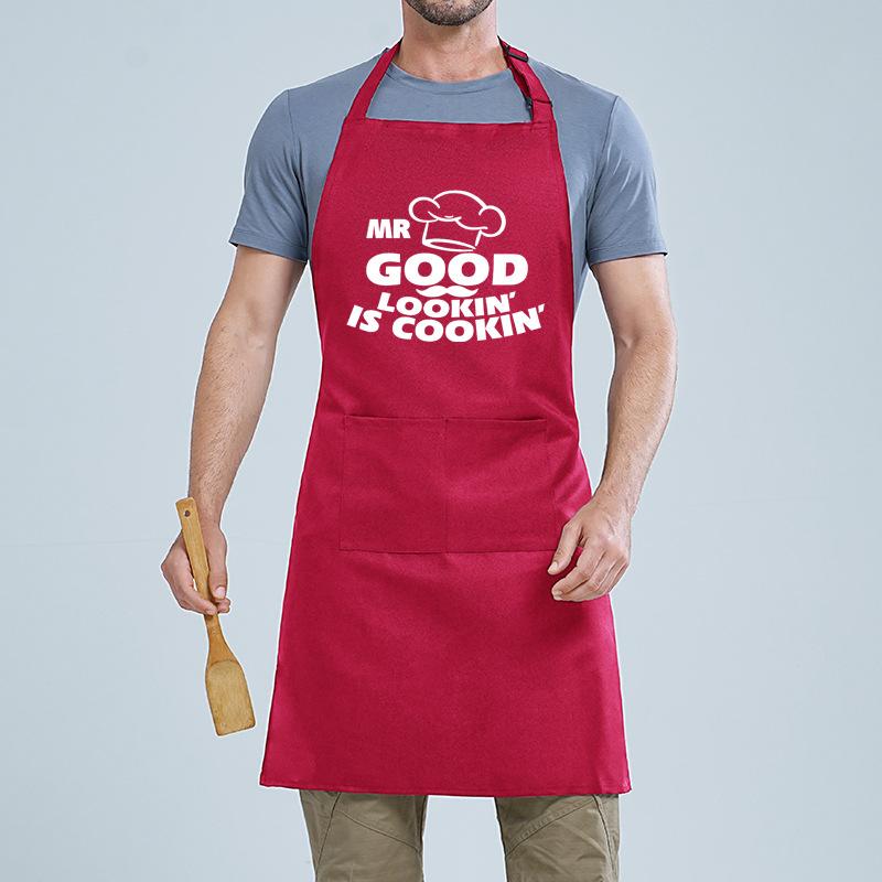 Neck Letter Printed Apron Home Kitchen Male And Female Couples Bbq Baking Catering Work Apron