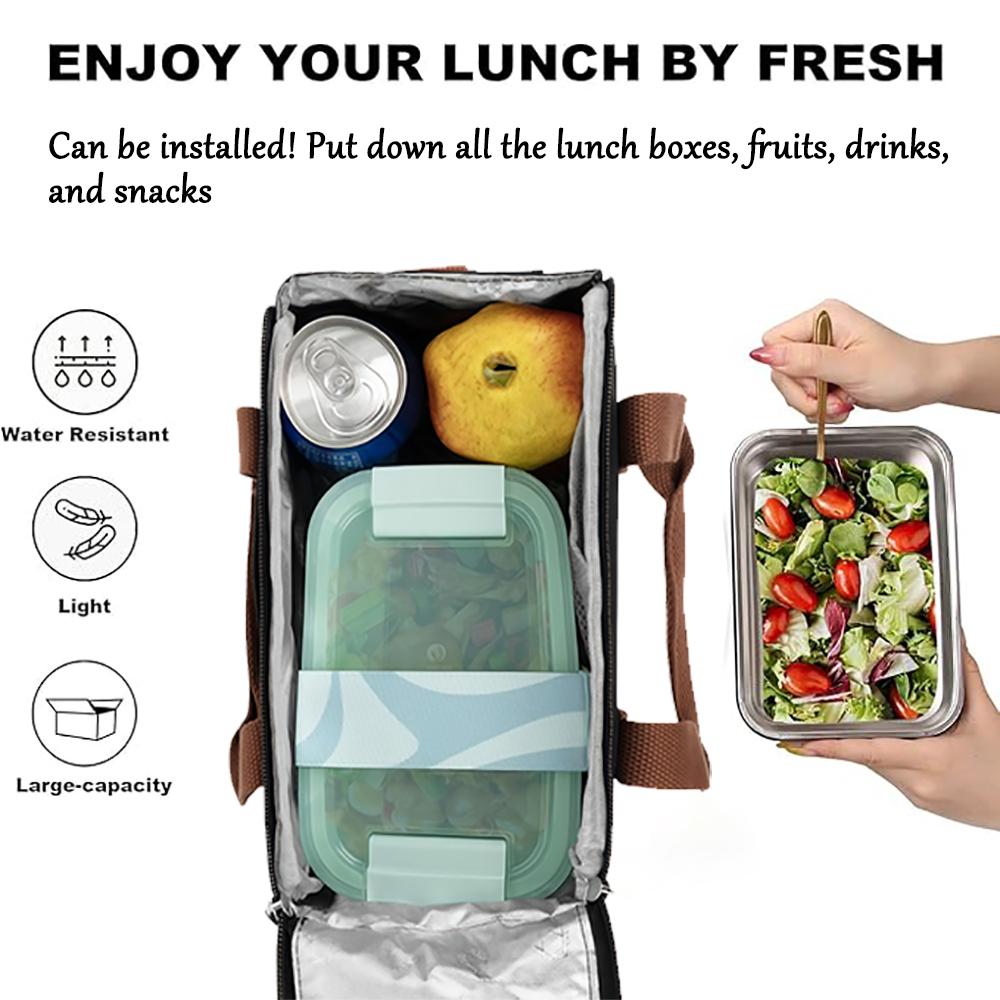 Portable lunch bag, suitable for hand-carrying or cross-body carrying, ideal for use in offices, schools, and camping.zwq