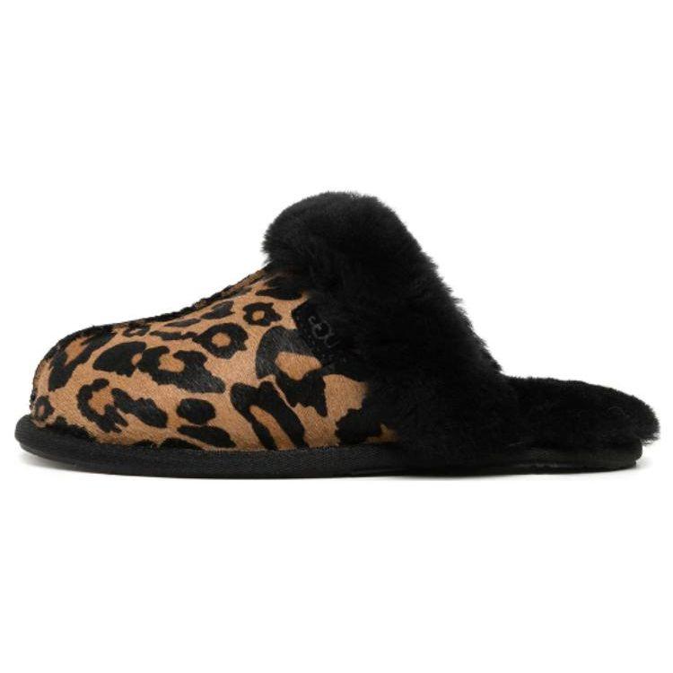 UGG Round Toe Flat Rubber Sole Silent Quick Dry Mule Slippers Women slippers leopard 1120910-BTC 39