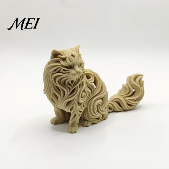 Artistic Persian Cat Statue 3D Printed Ornament, Hollow Animal Figurine Delicate Texture Design, Decor Compact Desktop Decor, Creative Gift