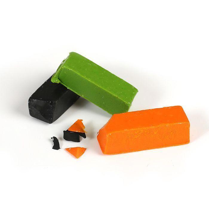 Colorants solides pour bougie - Tropical - 3 couleurs - Orange, vert anis, vert émeraude - 8g