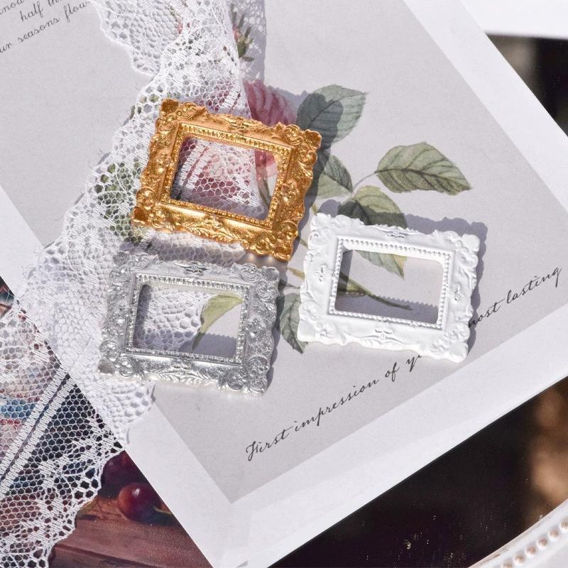 15Pcs Mini Photo Frame Set Simulation Dollhouse Picture Frames DIY Decorative Ornaments Craft Supplies for House