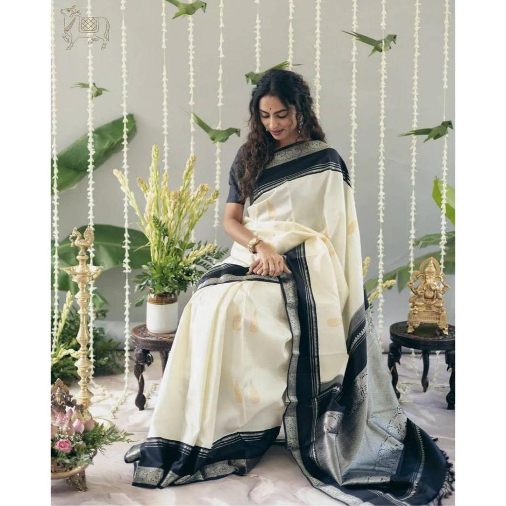 Royal Elegance Soft Lichi Silk Saree – Timeless Jacquard Beauty