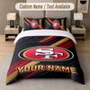 Custom Bedding Set San Francisco 49ers Pattern, Print Name Text 1 Duvet Cover Plus 2 Pillowcases Home Textile