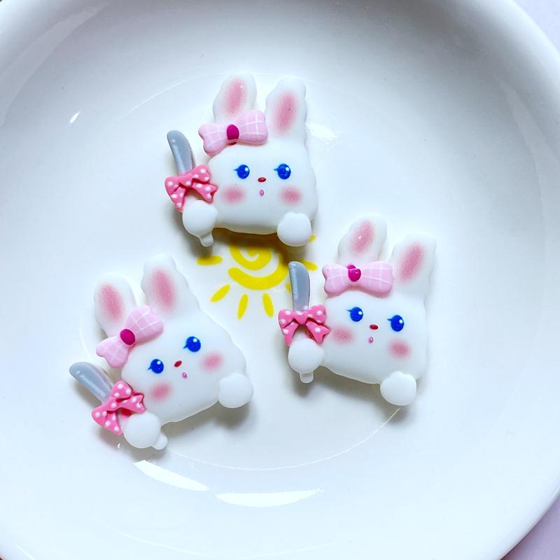 10Pcs New Cute Mini Bear /Rabbit /Cloud  Flat Back Resin Cabochons Scrapbooking DIY Jewelry Craft Decoration Accessories