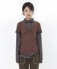 HUG YOUR SKIN Flower Shirt Layered Top (Brown)