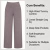 Pantaloni Casual a Vita Alta Gamba Dritta Tasche Ampie Pantaloni Yoga Donna Vestibilità Rilassata Pantaloni Sportivi