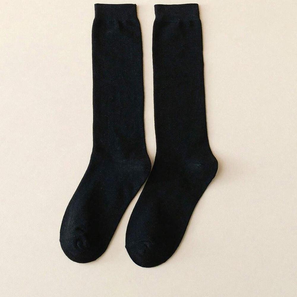 

1 пара женских чулок длиной до колена, модные однотонные, создающие красивую стройную форму икр, мягкие и удобные повседневные носки One Size