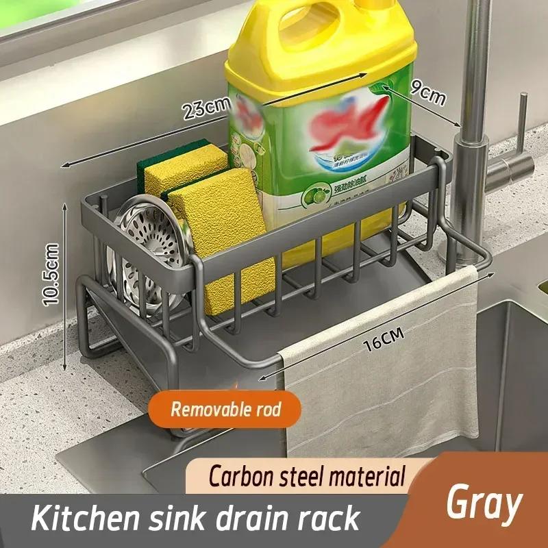 

Сливная полка для раковины из нержавеющей стали, держатель для крана для хранения губки, сушилка для мыла, вешалка для полотенец, полка-органайзер, кухонные аксессуары