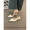 Low-heeled bag head sandals female gentle evening nude pointed lady thick heel empty temperament single shoes