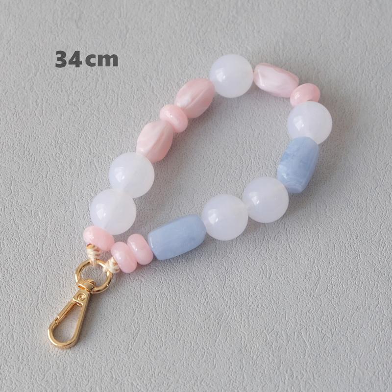 

Новый модный женский аксессуар для телефона, съемные синие цепочки из бисера, симпатичный акриловый роскошный ремешок для женщин, элегантная цепочка для телефона на плечо 34CM розовый