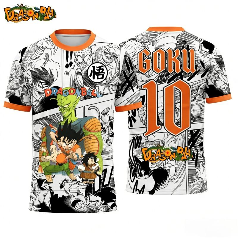 2026 Summer Dragon Ball Oversized T-shirt High Quality 3D Print Kid Goku & Classic Character Manga Panel Unisex Retro Y2K Tee