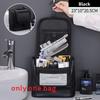Mens Travel Toiletry Bag With Waterproof Pu Material Double Layer Large Capacity For Business And Daily Use