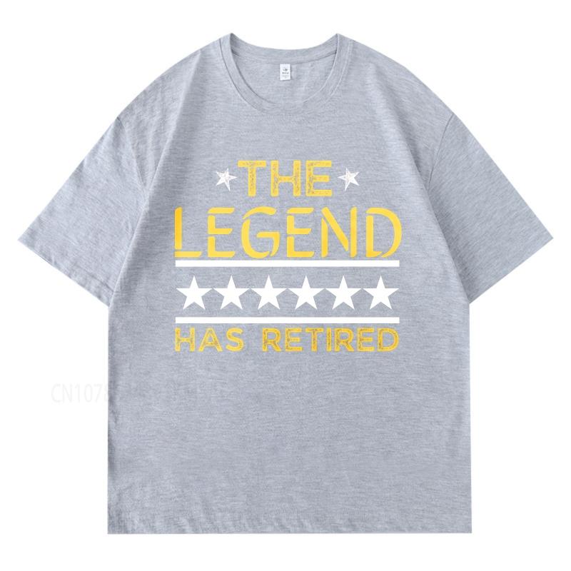 Uso Diário Verão Feminino Camiseta A Lenda Se Aposentou Design de Estrela Manga Curta Treino Gola Redonda Camiseta de algodão