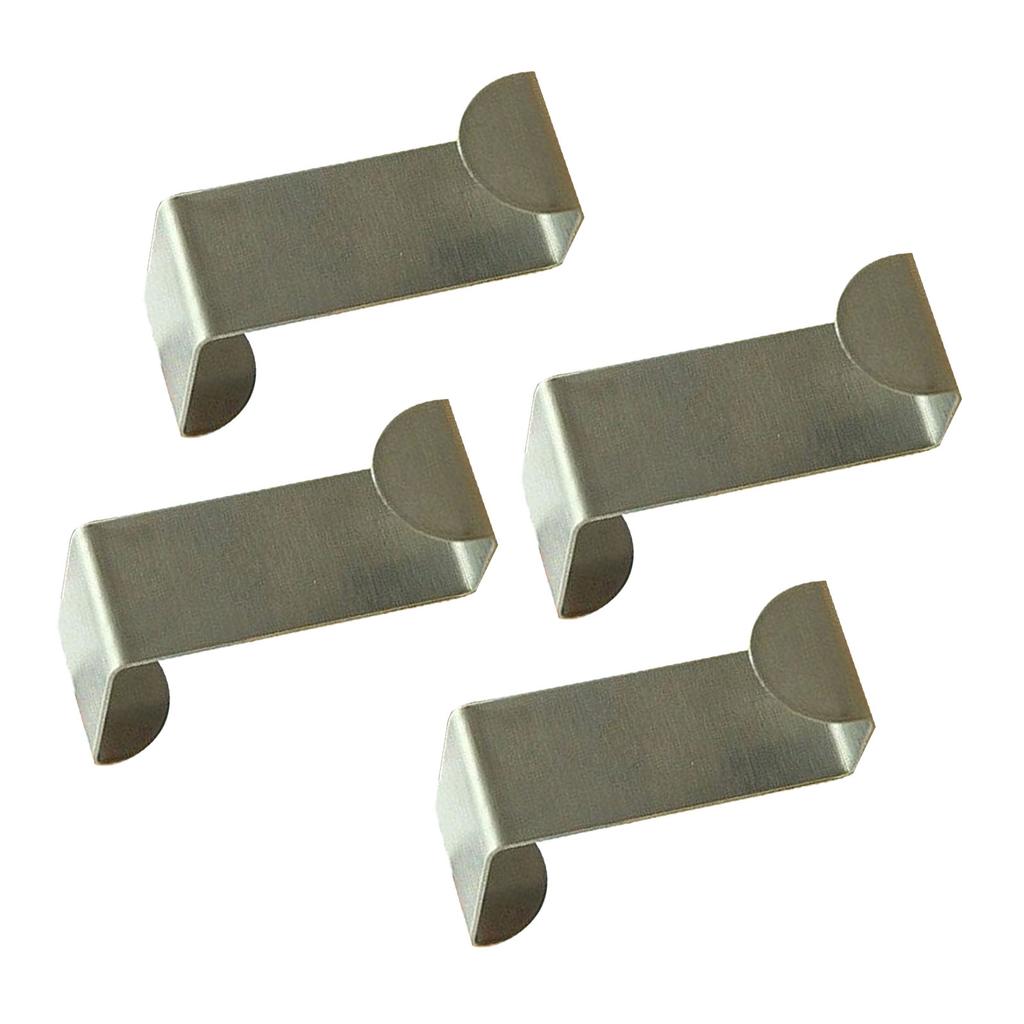 4Pcs Stainless Steel Cabinet Door Hook Punch Free Rust Proof Multifunctional Over Door Hangers