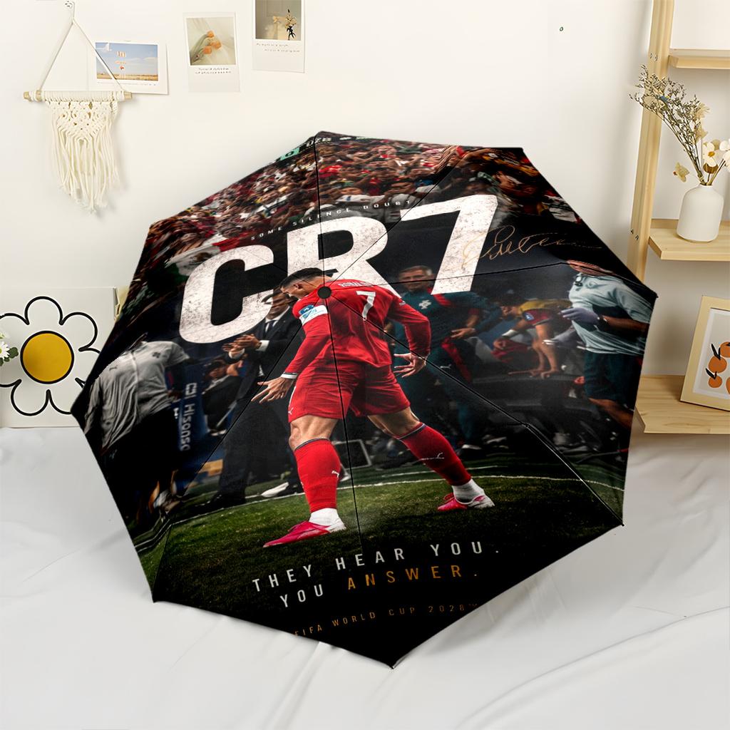 Cr7: Answer Revealed Outdoor Automatic Umbrella Compact & Durable 8-Rib Design Compact Design for Outdoor Daily Use Fashionable Spiritual Gift