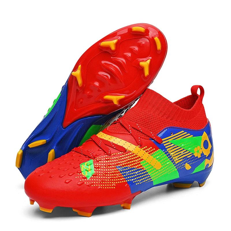 

New Men Soccer Shoes High quality Outdoor High Ankle Ultralight Indoor Football Boots Non Slip Sports Shoes Futsal Non Slip for daily use 35