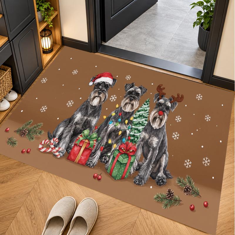 Christmas Theme Floor Carpet, Soft Area Rug, Xmas Indoor Home Holiday Decoration