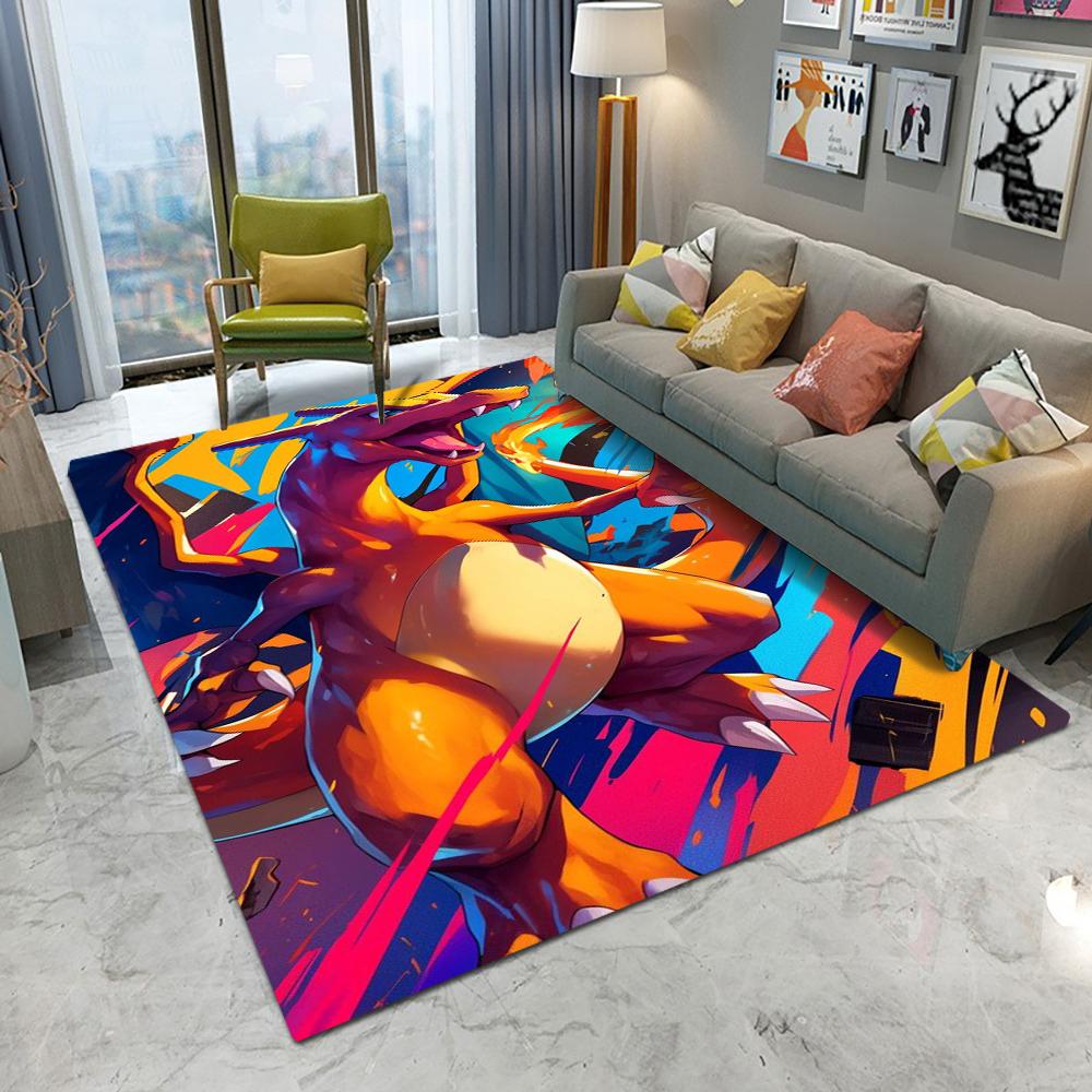  Pokemon Fire-breathing Dragon Carpet Cartoon Living Room Bedroom Kitchen Table Balcony Rug Non-slip Mat Cool Home Decor