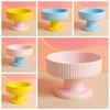 Cute Pet High Footed Cup Bowl Dopamine Color Pet Drinking Feeder Dog Food Feeding Basin  Puppy