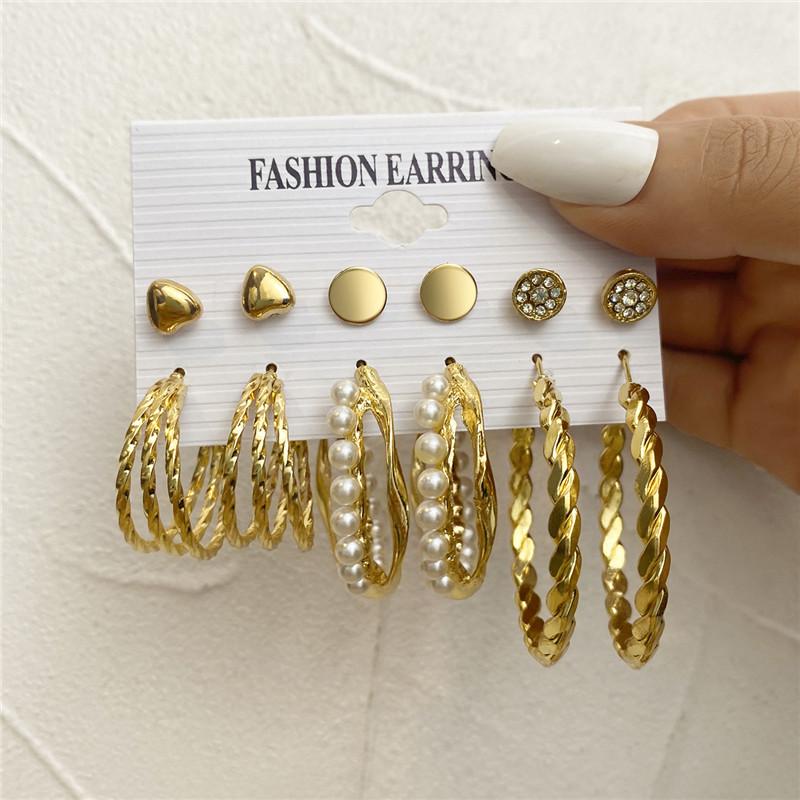 Modyle Vintage Pearl Butterfly Leopard Acrylic Earring Set For Women Girls Heart Earrings Elegant Wedding Party Jewellery