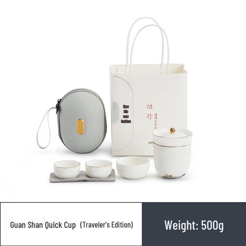 Guanshan Portable Ceramic Kung Fu Tea Set