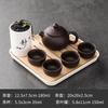 Purple Clay Ceramic Kung Fu Tea Set Home Teapot Set with Portable Tea Tray and Tea Caddy