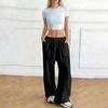 Women's Loose-fitting Wide-leg Pants, Casual Loose-fitting Pants, High-elastic Waistband, Long Pants With Pockets