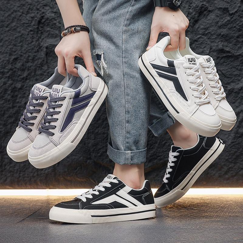 Fashion Fashion Trend Versatile Low Top Casual Canvas Shoes for Men 2025 Autumn New Niche Designed Comfortable Non Slip Lace Up Sneakers