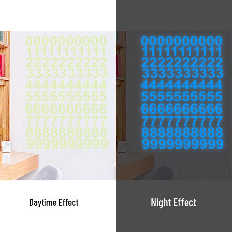 

Флуоресцентні цифрові світяться наклейки для спальні або дитячої кімнати - набір із 100 настінних прикрас