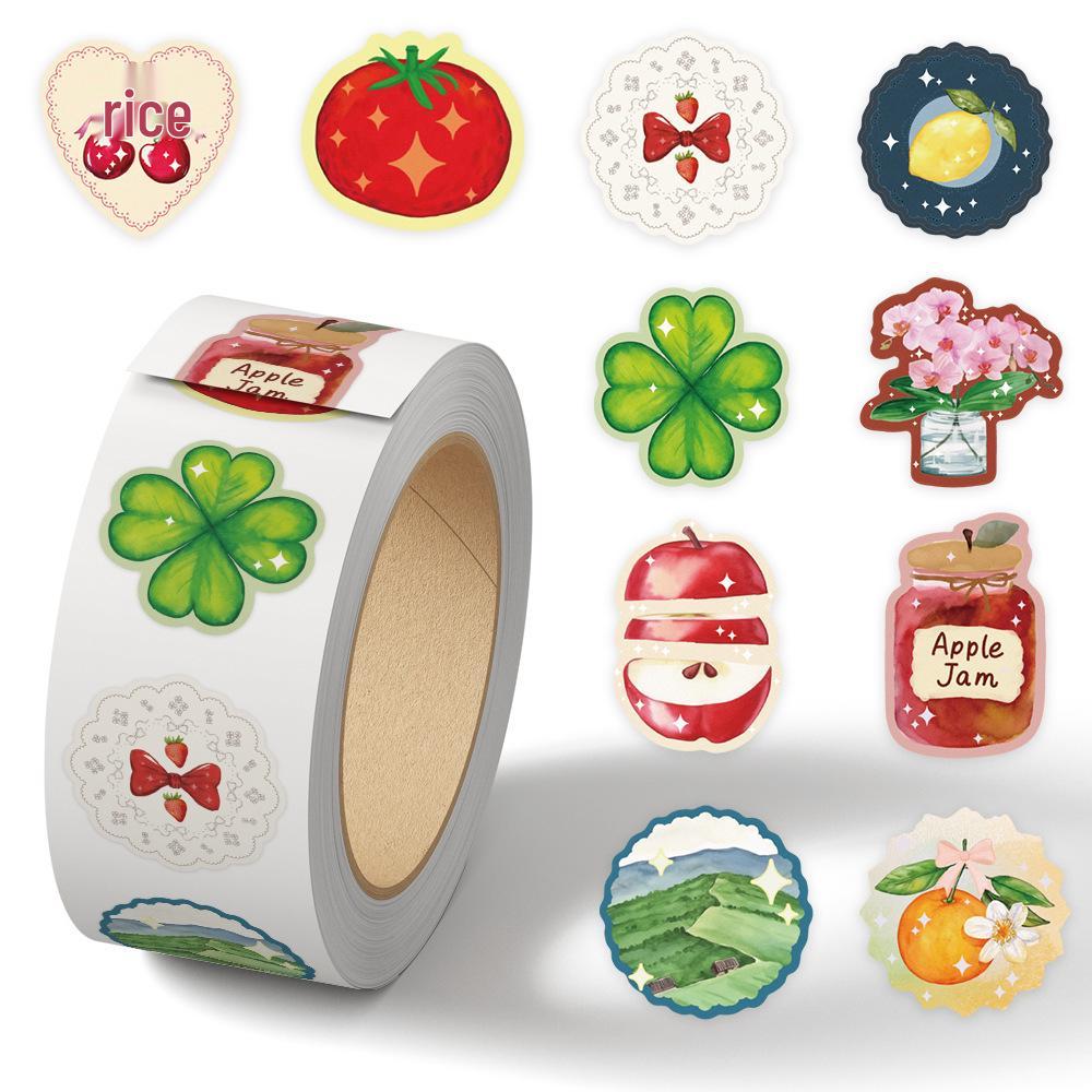 Cartoon Festival Gift Stickers - 500/Roll for Journals and Sealing
