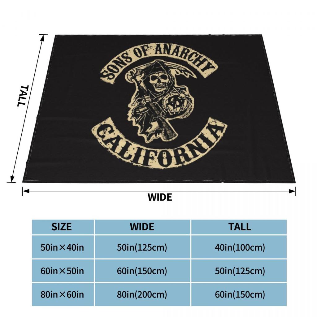 Sons Of Anarchy Blankets Coral Fleece Plush Winter skull Multi-function Lightweight Thin Throw Blanket Bed Office Bedding Throw