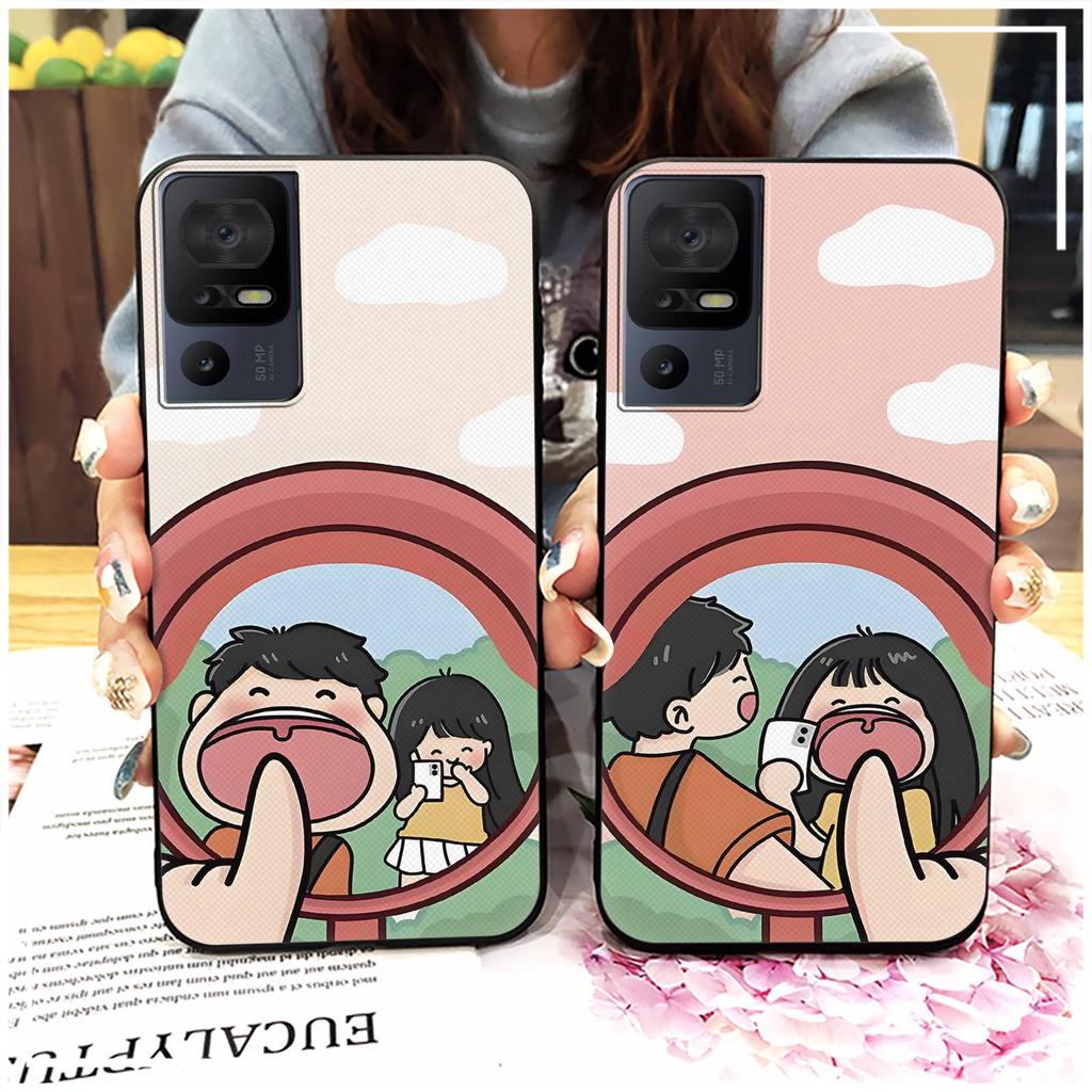 Couple Cartoon Phone Case For TCL 40SE/T610K Dirt-resistant Phone Pouch Cute Protective Anti-knock Anti-dust Silicone