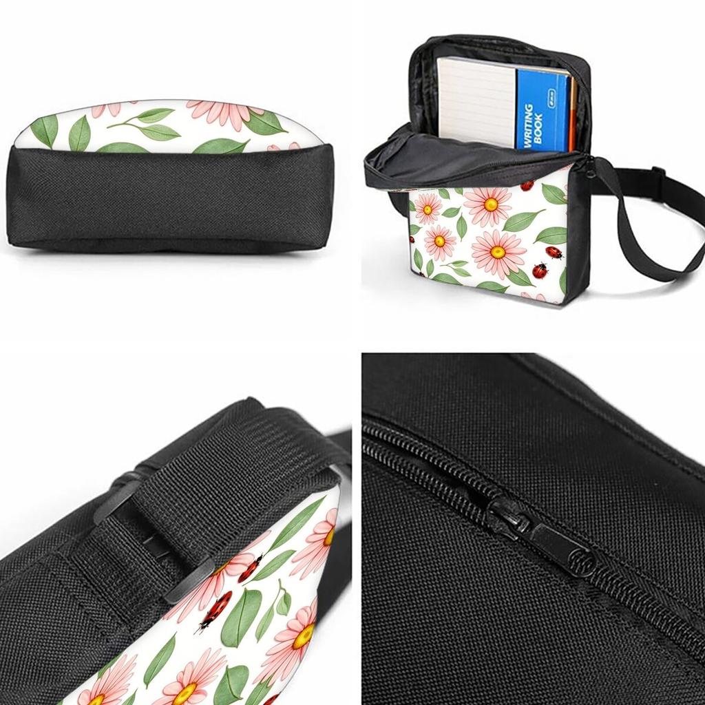 Coccinella Fiore Fungo Set da 3 Pezzi Zaino con Borsa a Tracolla, Astucci per Ragazzo/Ragazza Miglior Regalo Cartoni Animati Zainetti Scolastici per Studenti