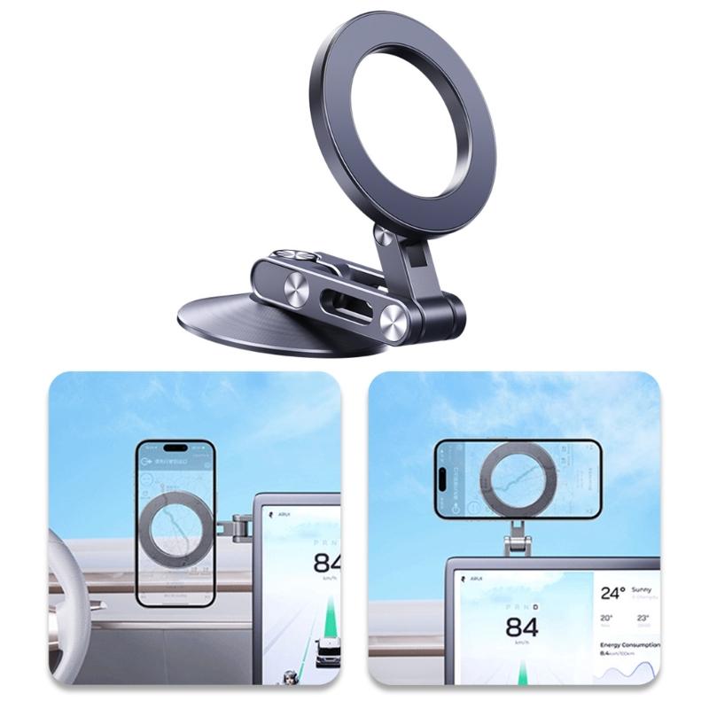 Windshield Smartphone Mount Support Bracket with Vacuum Magnetic Suction 360 Degree Rotatable for Navigation Video Calls