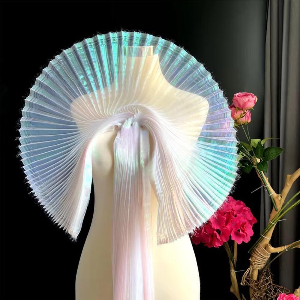 Creative Shiny Pleated Organza Fabric Rainbow Mermaid 100*150cm Cloth Fabric Handmade DIY Material Apparels Accessories