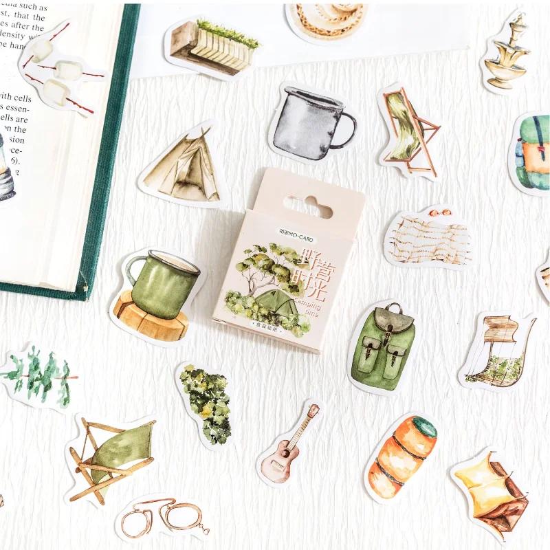 Journamm 45pcs Ins Mini Boxed Stickers DIY Scrapbooking Collage Supplies Creative Decor Stationery Sealing Aesthetics Stickers