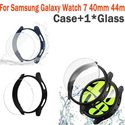 Szkło + PC etui do Samsung Galaxy Watch 7 44mm 40mm PC Frame Ochronny zderzak Galaxy Watch FE Cover