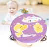 15cm Wooden Handheld Tambourine Hand Drum Bell Musical Percussion Instrument Toy Gift(2#)