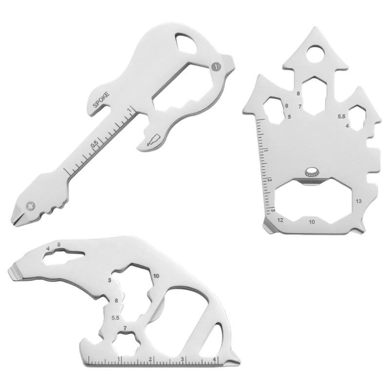 

3pcs Portable Keychains Bottles Opener MultiTool Screwdriver Wrench Credit Card Can Caps Opener Combination Tool Card 1 серебряный