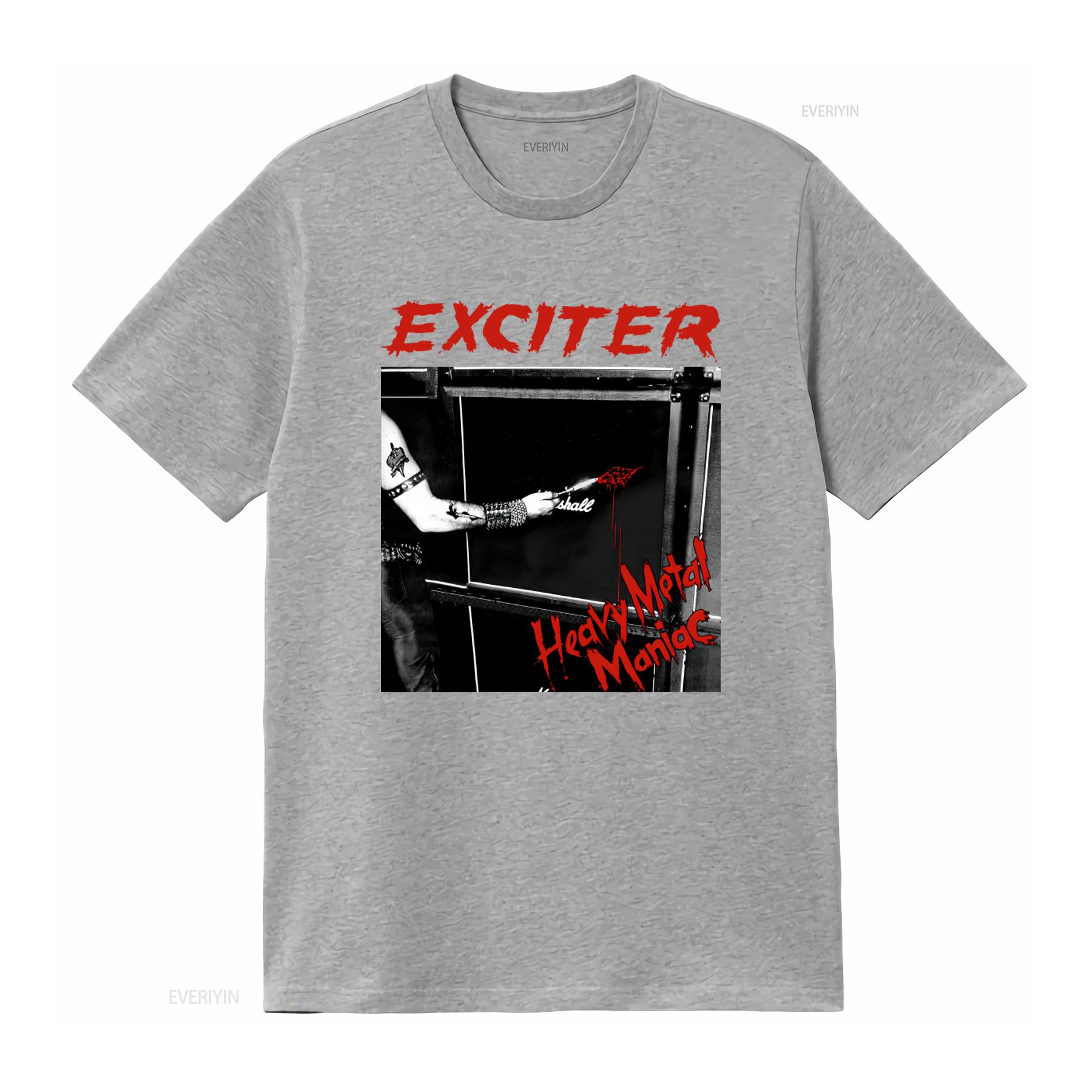 

Exciter Heavy Metal Maniac Music T Shirt for Rock Fans vintage Washed fashion Breathable streetwear Stretched graphic Soft S