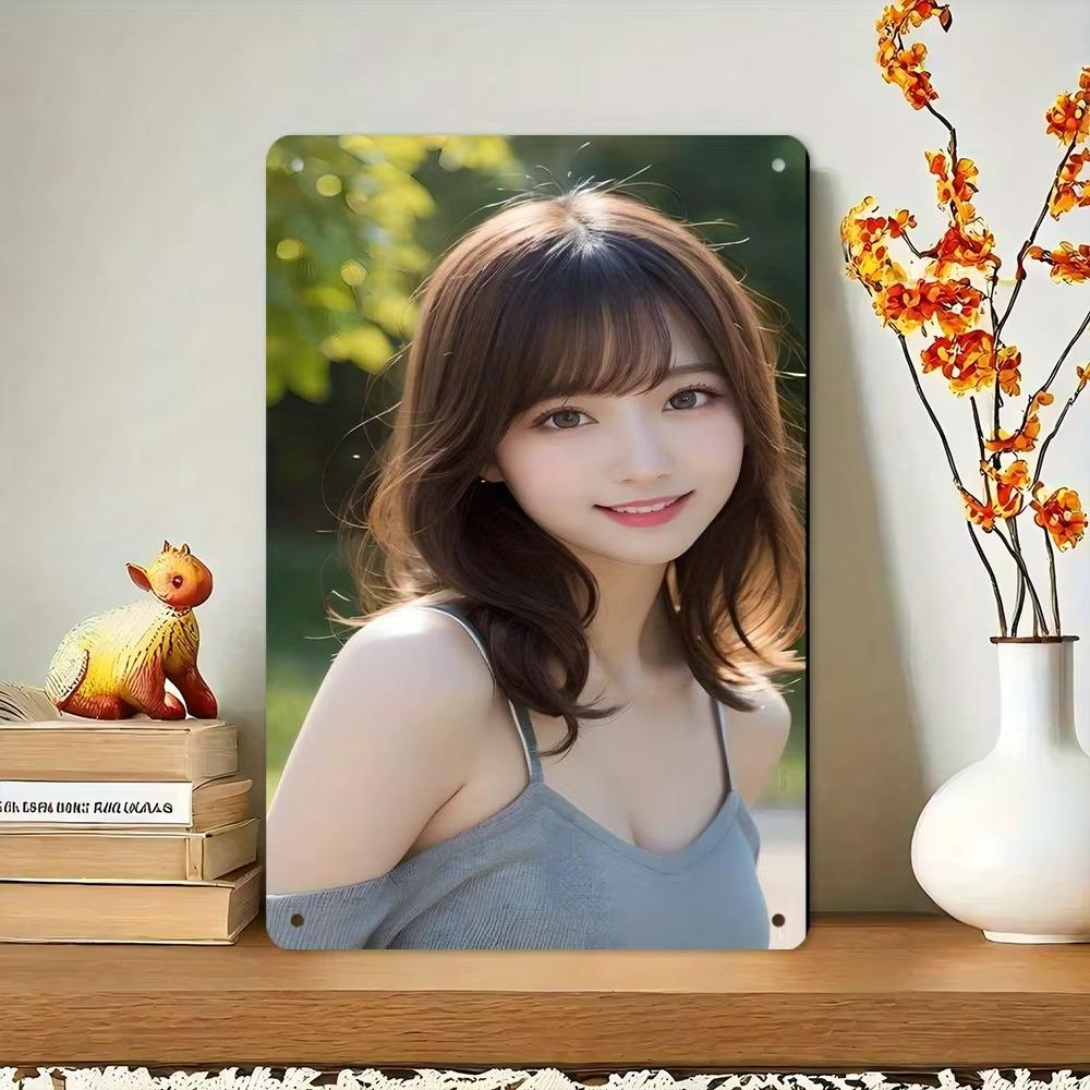 Iron Wall Art Dandelion Girl Vintage Metal Sign Cafe Decor Garage Bar